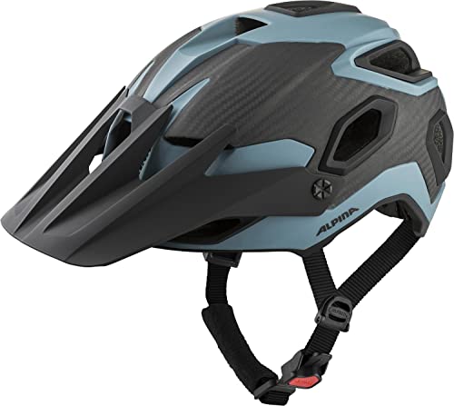 ALPINA ROOTAGE - Extrem Robuster, Carbonfaser-Verstärkter Enduro & Trail Fahrradhelm Mit Kühlenden Polstern Für Erwachsene, dirt-blue matt, 57-62 cm von ALPINA
