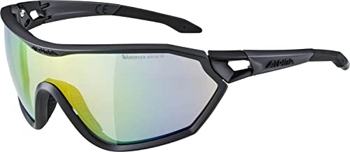 ALPINA S-WAY V - Selbsttönende, Bruchfeste & Beschlagfreie Sport- & Fahrradbrille Mit 100% UV-Schutz Für Erwachsene, coal matt-black, One Size von ALPINA
