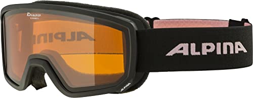 ALPINA SCARABEO S - Beschlagfreie, Extrem Robuste & Bruchsichere OTG Skibrille Mit 100% UV-Schutz Für Erwachsene, black-rose matt, One Size von ALPINA