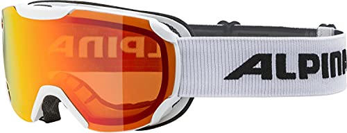 Alpina Sports Thaynes HM Skibrille Kunststoff/Polycarbonat Weiß-Orange 100% UV-Schutz, A7270 8 11, Einheitsgröße von ALPINA