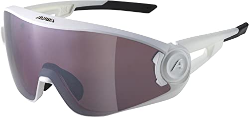 ALPINA 5W1NG Q - Verspiegelte, Kontrastverstärkende & Beschlagfreie Sport- & Fahrradbrille Mit 100% UV-Schutz Für Erwachsene, white matt, One Size von ALPINA