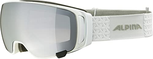 ALPINA DOUBLE JACK MAG Q-LITE - Verspiegelte, Kontrastverstärkende Wechselscheiben OTG Skibrille Mit 100% UV Schutz Für Erwachsene, white, One Size von ALPINA