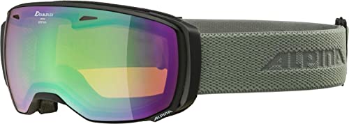ALPINA ESTETICA Q-LITE - Verspiegelte, Kontrastverstärkende OTG Skibrille Mit 100% UV-Schutz Für Erwachsene, black-moongrey, One Size von ALPINA