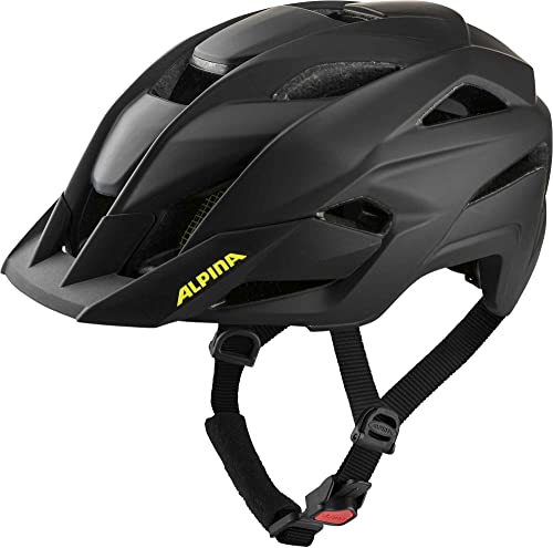 ALPINA KAMLOOP - Individuell Anpassbarer, Leichter & Sicherer Fullface Fahrradhelm Mit Kinnbügel Für Erwachsene, black-neon yellow matt, 56-59 cm von ALPINA