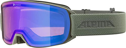 ALPINA NAKISKA Q - Verspiegelte, Kontrastverstärkende & Polarisierte Skibrille Mit 100% UV-Schutz Für Erwachsene, moongrey, One Size von ALPINA