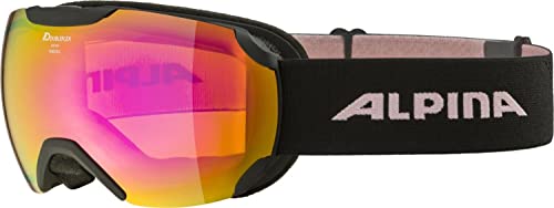 ALPINA PHEOS S Q-LITE - Verspiegelte, Kontrastverstärkende Skibrille Mit 100% UV-Schutz Für Erwachsene, black-rose, One Size von ALPINA