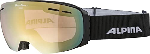 ALPINA GRANBY QV - Verspiegelte, Selbsttönende & Kontrastverstärkende Skibrille Mit 100% UV-Schutz Für Erwachsene, black matt, One Size von ALPINA