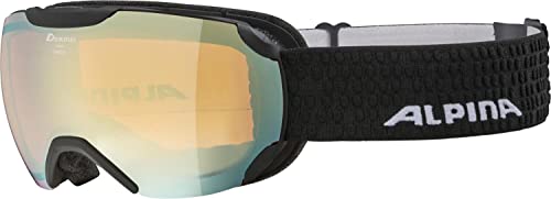 ALPINA PHEOS S Q-LITE - Verspiegelte, Kontrastverstärkende Skibrille Mit 100% UV-Schutz Für Erwachsene, black matt, One Size von ALPINA