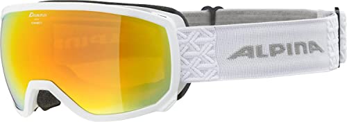 ALPINA SCARABEO S Q-LITE - Verspiegelte, Kontrastverstärkende OTG Skibrille Mit 100% UV-Schutz Für Erwachsene, white, One Size von ALPINA
