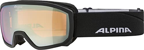 ALPINA SCARABEO JR. Q-LITE - Verspiegelte, Kontrastverstärkende OTG Skibrille Mit 100% UV-Schutz Für Kinder, black, One Size von ALPINA