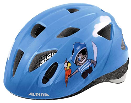 ALPINA XIMO - Leichter, Sicherer & Bruchfester Fahrradhelm Mit Optionalen LED-Licht Für Kinder, pirate gloss, 47-51 cm von ALPINA