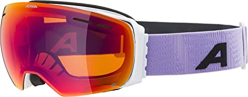 ALPINA GRANBY Q-LITE - Verspiegelte, Kontrastverstärkende Skibrille Mit 100% UV-Schutz Für Erwachsene, White-Lilac matt, One Size von ALPINA