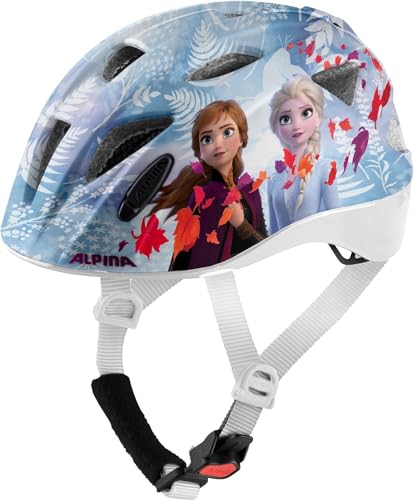 ALPINA XIMO DISNEY - Leichter, Sicherer & Bruchfester Disney Fahrradhelm Mit Optionalen LED-Licht Für Kinder, Frozen II gloss, 45-49 cm von ALPINA