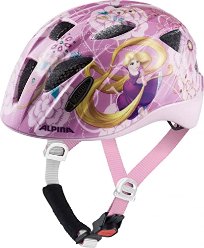 ALPINA XIMO DISNEY - Leichter, Sicherer & Bruchfester Disney Fahrradhelm Mit Optionalen LED-Licht Für Kinder, Rapunzel gloss, 45-49 cm von ALPINA