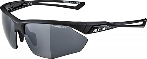 ALPINA NYLOS HR - Verspiegelte und Bruchsichere Sport- & Fahrradbrille Mit 100% UV-Schutz Für Erwachsene, black, One Size von ALPINA