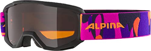 Alpina SCARABEO JR. - Beschlagfreie, Extrem Robuste & Bruchsichere OTG Skibrille Mit 100% UV-Schutz Für Kinder, black-pink matt, One Size von ALPINA