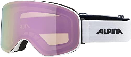 Alpina SLOPE Q-LITE - Verspiegelte, Kontrastverstärkende OTG Skibrille Mit 100% UV-Schutz Für Erwachsene, white matt, One Size von ALPINA