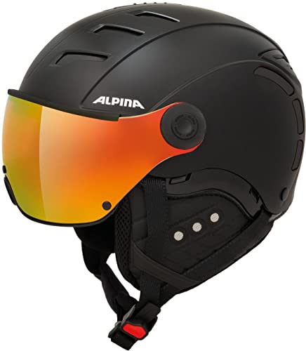ALPINA JUMP 2.0 QV - Sicherer, Stoßabsorbierender & Individuell Anpassbarer Skihelm Für Erwachsene, black matt, 52-54 cm von ALPINA