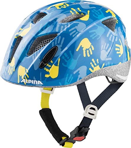 ALPINA XIMO - Leichter, Sicherer & Bruchfester Fahrradhelm Mit Optionalen LED-Licht Für Kinder, blue hands gloss, 47-51 cm von ALPINA