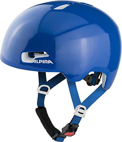 ALPINA HACKNEY - Leichter, Bruchfester & Optimal Klimatisierter Fahrradhelm Mit Nachrüstbarem LED Für Kinder, blue gloss, 51-56 cm von ALPINA