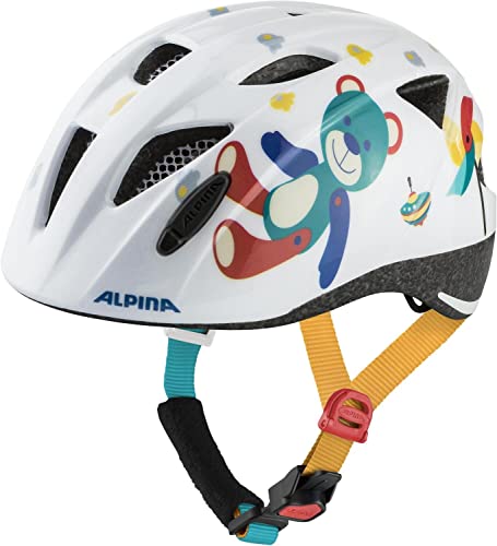 ALPINA XIMO - Leichter, Sicherer & Bruchfester Fahrradhelm Mit Optionalen LED-Licht Für Kinder, white bear gloss, 49-54 cm von ALPINA
