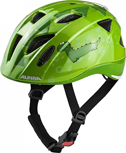 ALPINA Unisex - Kinder, XIMO FLASH Fahrradhelm, green dino gloss, 45-49 cm von ALPINA