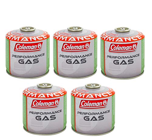 Prime 5 Stück - Gaskartusche Coleman C300 Performance mit Gewinde mit 240 g Gas (Mix Butan/Propan) für alle Coleman Produkte mit Schraubverbindung von ALTIGASI