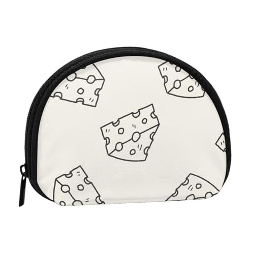 Käse-Doodle-Muster, Brieftasche Shell Make-up Tasche Frauen Aufbewahrungstasche Kleine Geldbörse Shell Wechseltasche von ALZVULG