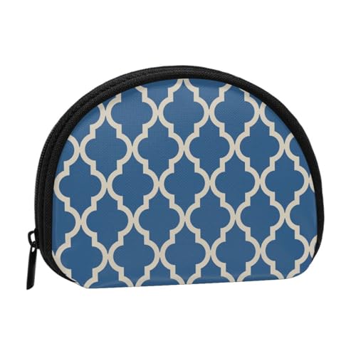 Marokkanisches Blau und Beige, Brieftasche Shell Make-up Tasche Frauen Aufbewahrungstasche Kleine Geldbörse Shell Wechseltasche von ALZVULG
