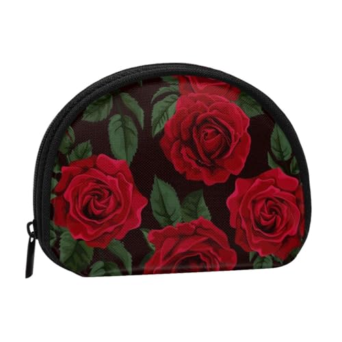 Rote Rose Bedruckt, Brieftasche Shell Make-up Tasche Frauen Aufbewahrungstasche Kleine Geldbörse Shell Wechseltasche von ALZVULG