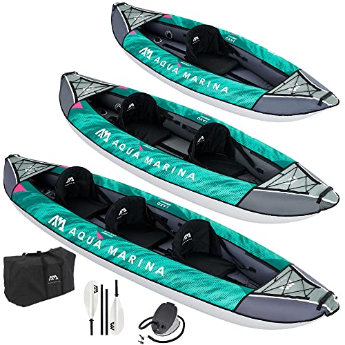 Aqua Marina , 1er Kajak aufblasbar im Set Laxo-285 2022 9‘4“ 1 Person Paddelboot Kanu mit Paddel, Pumpe, Rucksack 285 x 90 cm von Aqua Marina