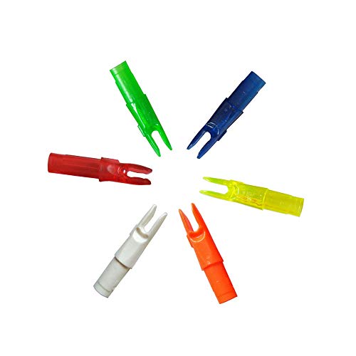 AMEYXGS 50 Stück Bogenschießen Einsatz Pfeil Nocke Plasticnock Pfeilschwanz für 6,2 mm Pfeilschaft (Blau) (rot) von AMEYXGS