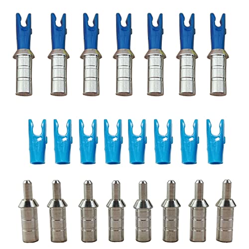 AMEYXGS 50 Stück Pfeilnocken mit Aluminium Pin Pfeile Nocken aus Kunststoff Pfeilschwänze S L Größe für ID 4,2/6,0/6,2 mm Pfeilschaft (4.2mm, Blau L) von AMEYXGS