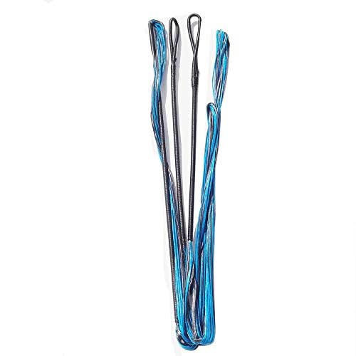 Bogenschießen 60-70 Zoll Bogensehne Handgefertigte Ersatz-Bogensehne für traditionelles Recurve-Bogen-Langbogen-Zubehör (blau und schwarz, 60 Zoll) von AMEYXGS