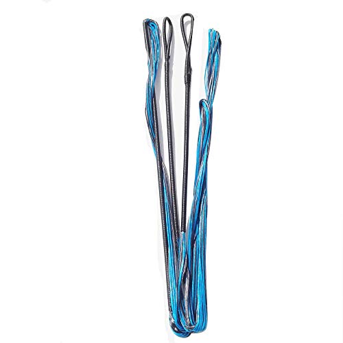 Bogenschießen 60-70 Zoll Bogensehne Handgefertigte Ersatz-Bogensehne für traditionelles Recurve-Bogen-Langbogen-Zubehör (blau und schwarz, 62 Zoll) von AMEYXGS