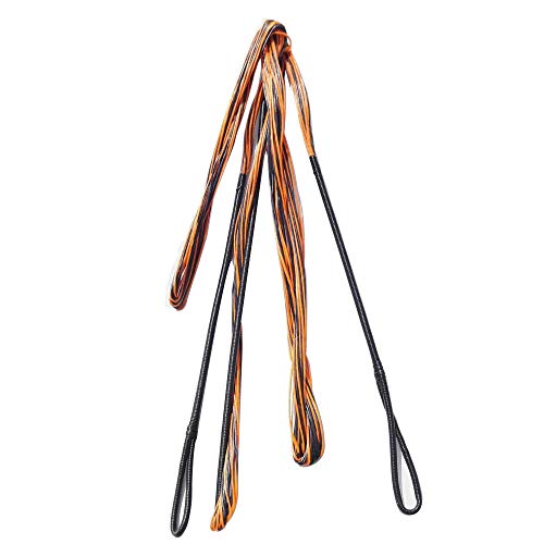 Bogenschießen 60-70 Zoll Bogensehne Handgefertigte Ersatz-Bogensehne für traditionelles Recurve-Bogen-Langbogen-Zubehör (orange und schwarz, 60 Zoll) von AMEYXGS