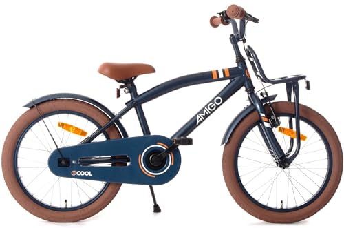 AMIGO 2Cool - Kinderfahrrad Jungen - 18 Zoll - Mit Rucktrittbremse und V-Brake - ab 5-7 Jahr - Blau von AMIGO