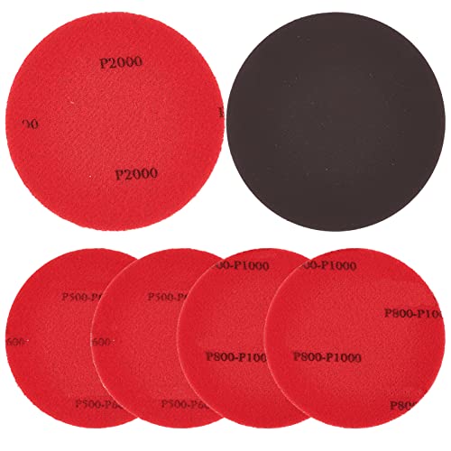 AMIJOUX 6 Stück Bowling-Schleifpads Bowling-Schleifpads Oberflächenerneuerungs-Polierset Power Bowling Ball Reinigungsset (Schwarz Und Rot 500 1000 2000 Körnung) von AMIJOUX