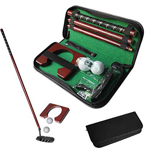 AMIUHOUN Golf-Putter-Set, tragbar, Mini-Golfausrüstung, Übungsset mit abnehmbarem Putterball, Golf-Trainingshilfe, rechts von AMIUHOUN