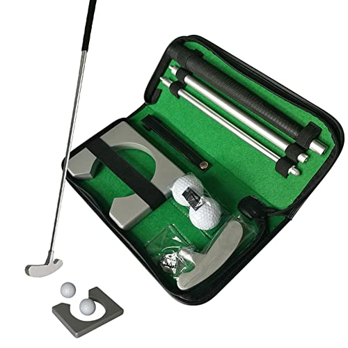 AMIUHOUN Golf-Trainings-Mini-Golfausrüstung, Übungsset, Golf-Trainingshilfe, tragbares Golf-Putter-Übungsset, rechts links von AMIUHOUN