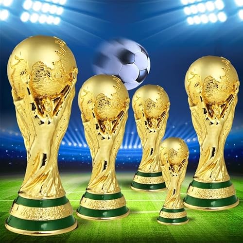 AMMICCO Gold-Trophäe Fußball-Trophäe Weltmeisterschaft Replik der Weltmeisterschaft Sammlung von Erinnerungsstücken Dekorationen für Haus Büro Geschenke für Fans (27 cm) von AMMICCO