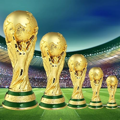 AMMICCO Gold-Trophäe Fußball-Trophäe Weltmeisterschaft Replik der Weltmeisterschaft Sammlung von Erinnerungsstücken Dekorationen für Haus Büro Geschenke für Fans (36 cm) von AMMICCO