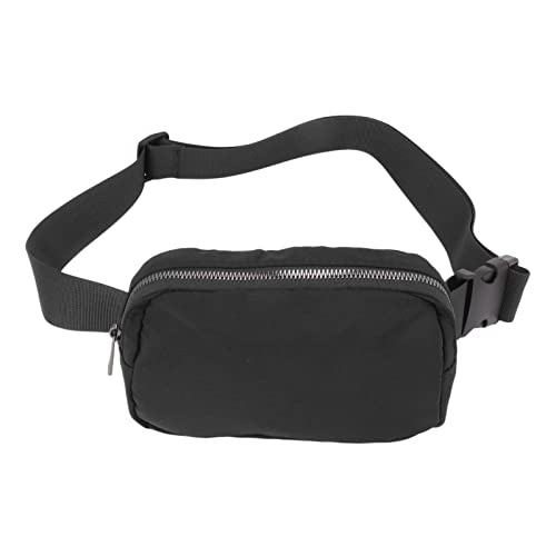 Bauchtasche für Damen, Hüfttasche für Damen Zwei-Taschen-Design Reißfestigkeit Schmutzresistenz für den Sport (Schwarz) von AMONIDA