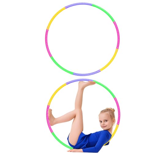Hula Hoop Reifen Kinder 2er Set (58cm, 100g) - Hulahoop für Kinder 3-12 Jahre mit 8 Segmenten - Hoola Hoop für Outdoor-Sport & Familienspiele von AMSNINK