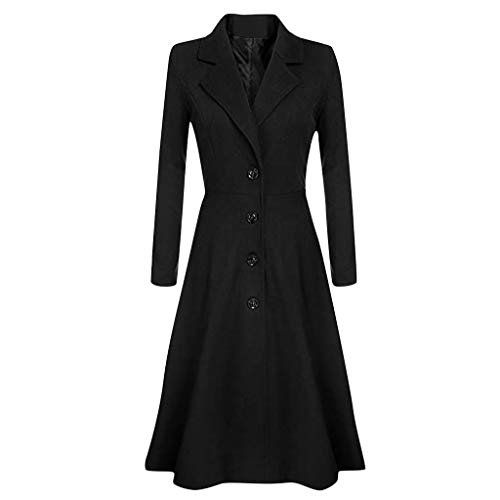 AMUSTER Damen Mantel Kleider Elegant Winter Klassische Vintage Revers Schlack Trenchcoat Wollmantel Warme Wintermantel Outwear Lang Parka Jacke Windbreaker von AMUSTERღ