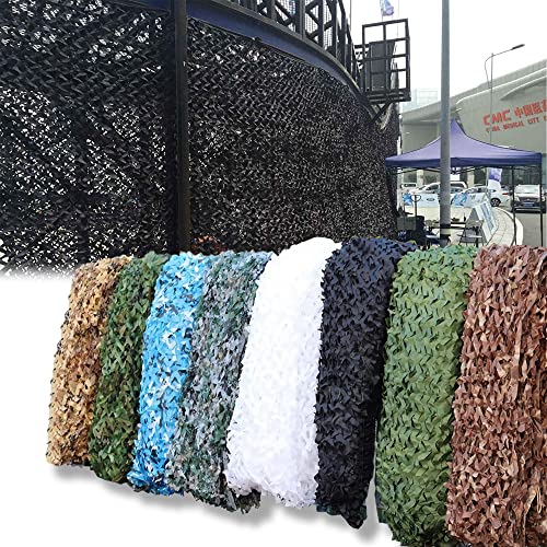 AMXFS 2023 verdickt Tarnnetz Sonnensegel Camouflage Net 2x10m - Schwarze Tarnung Sonnenschutznetze Partydekoration Tarnung Sonnenschutz Net Sichtschutz Autoplanen Woodland Armee von AMXFS