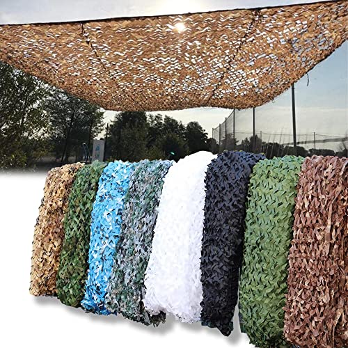 AMXFS Tarnnetz Camouflage Net Sonnensegel 10x10m - WüstenTarnung Sonnenschutznetze Partydekoration Tarnung Sonnenschutz Net Sichtschutz Autoplanen Woodland Armee von AMXFS