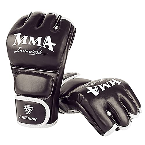 AMZLORD Halbfinger-Kickbox-Schutzhandschuhe, reißfeste PU-Trainings-Sparring-Handschuhe, atmungsaktiv, for Sportbedarf von AMZLORD
