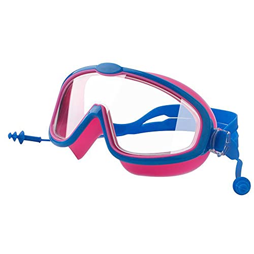 AMZLORD Taucherbrille Kinder, Schwimmbrille Schnorchelmaske mit Ohrstöpsel for Jungen Mädchen Jugendliche,Tauchmaske 180° Panorama Anti Nebel Anti-Leck Taucherbrille for Kinder - Blau von AMZLORD