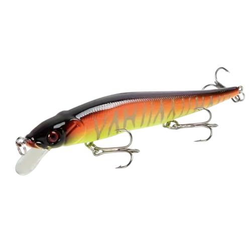 AMZfishing® Messeneuheit 2025 Bite Boss 115 Wobbler 11,5cm/14gr. | Wobbler Hecht | Wobbler Zander | Hecht Wobbler | Crankbait | Wobbler groß (f: schwarz/orange) von AMZfishing